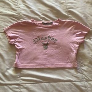 Original playboy pink crop top